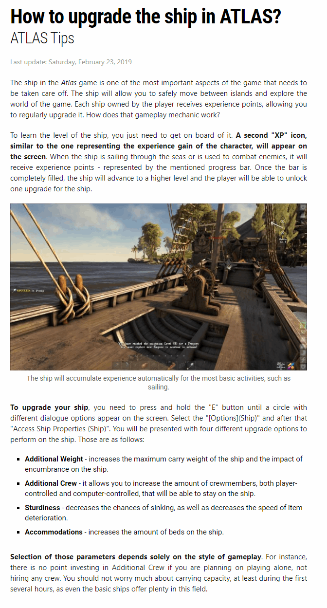 How to upgrade the ship?