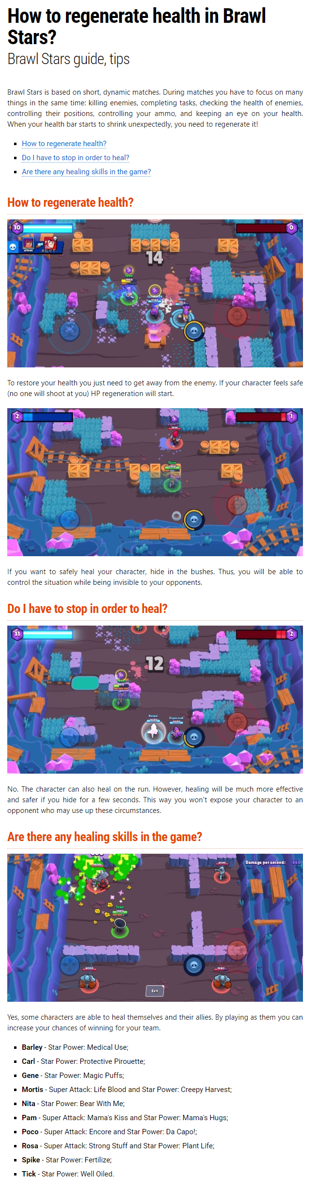 How to regenerate health?