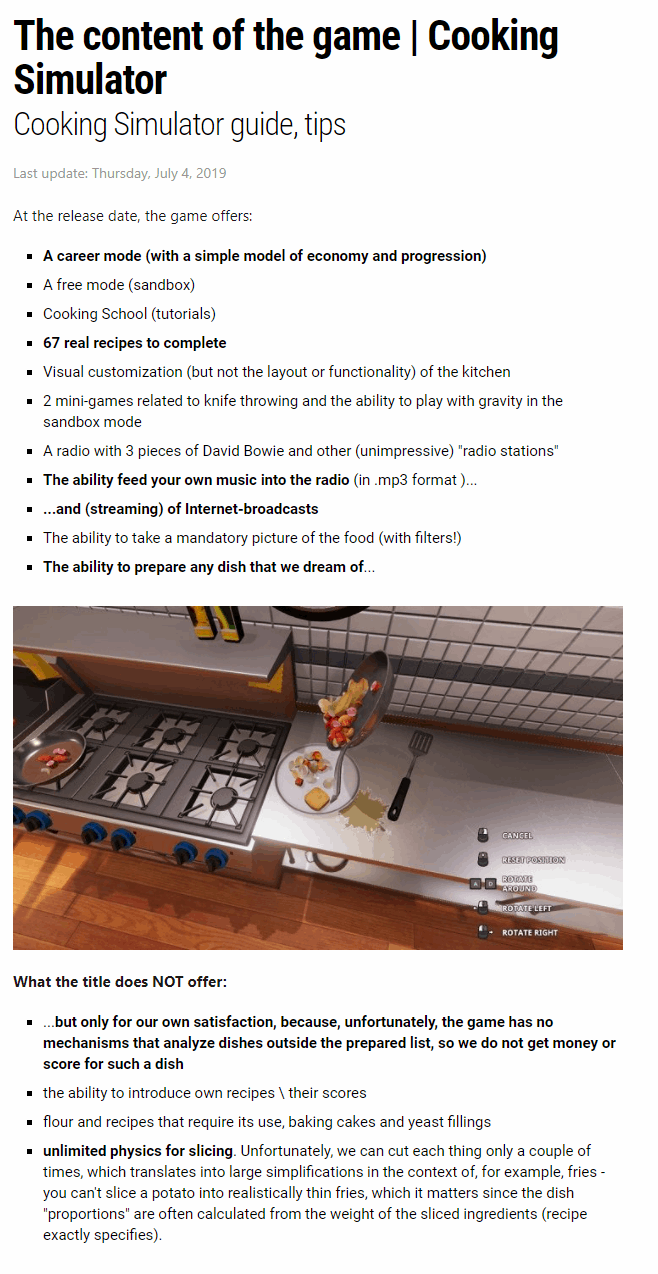 The content of the game