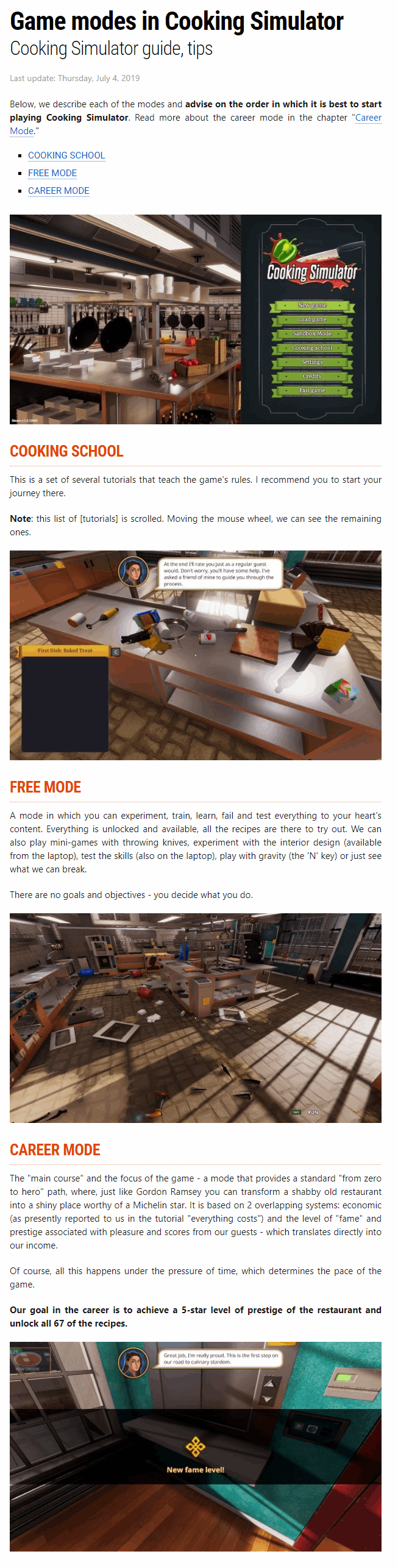 Game modes