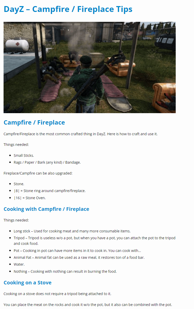 Campfire / Fireplace Tips