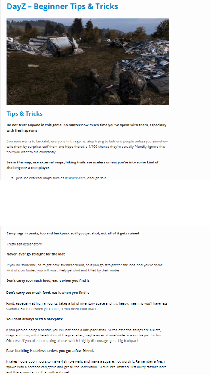 Beginner Tips & Tricks