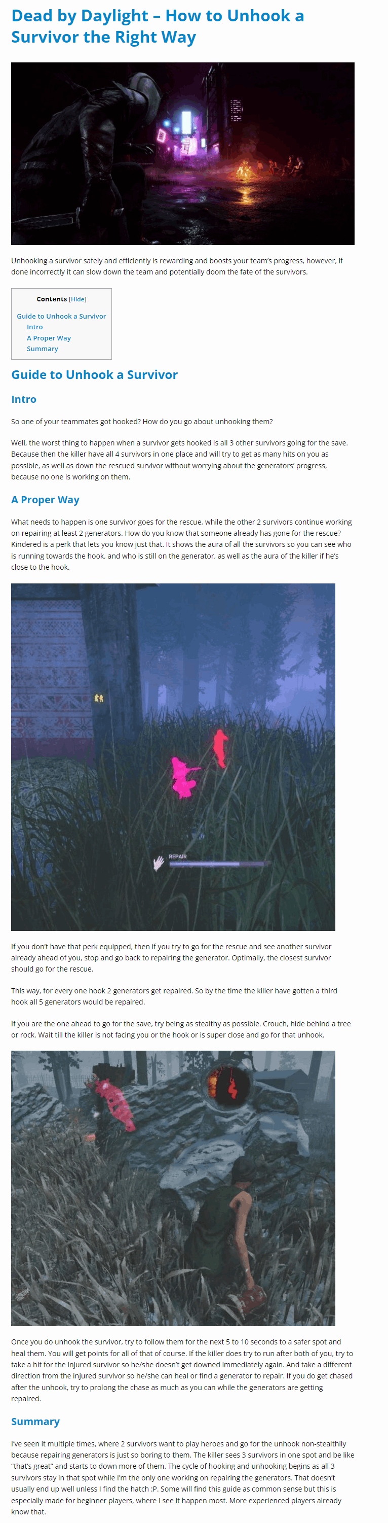 How to Unhook a Survivor the Right Way