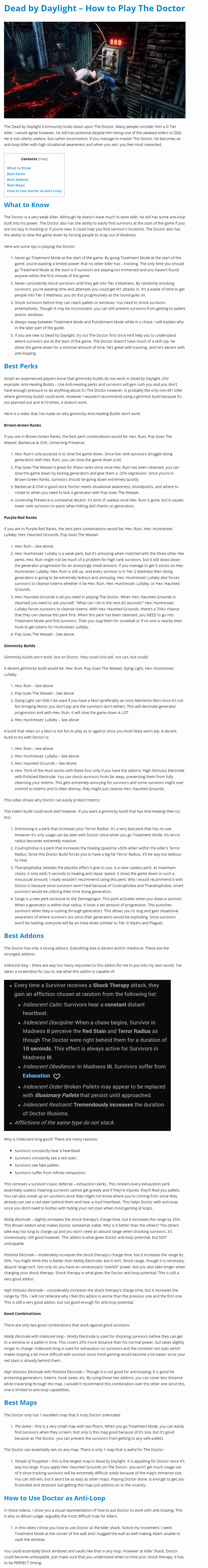 How to Play The Doctor