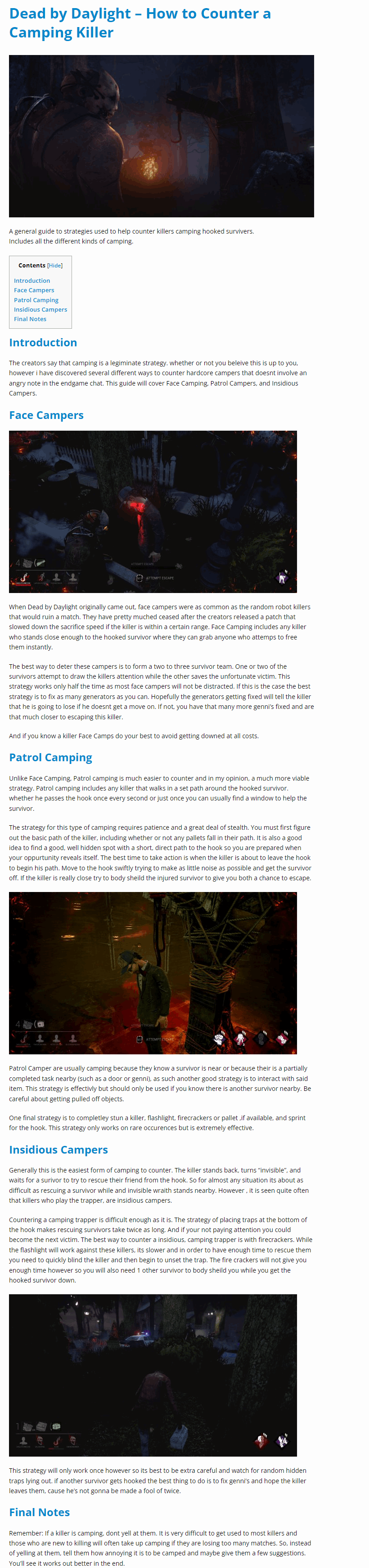 How to Сounter a Camping Killer