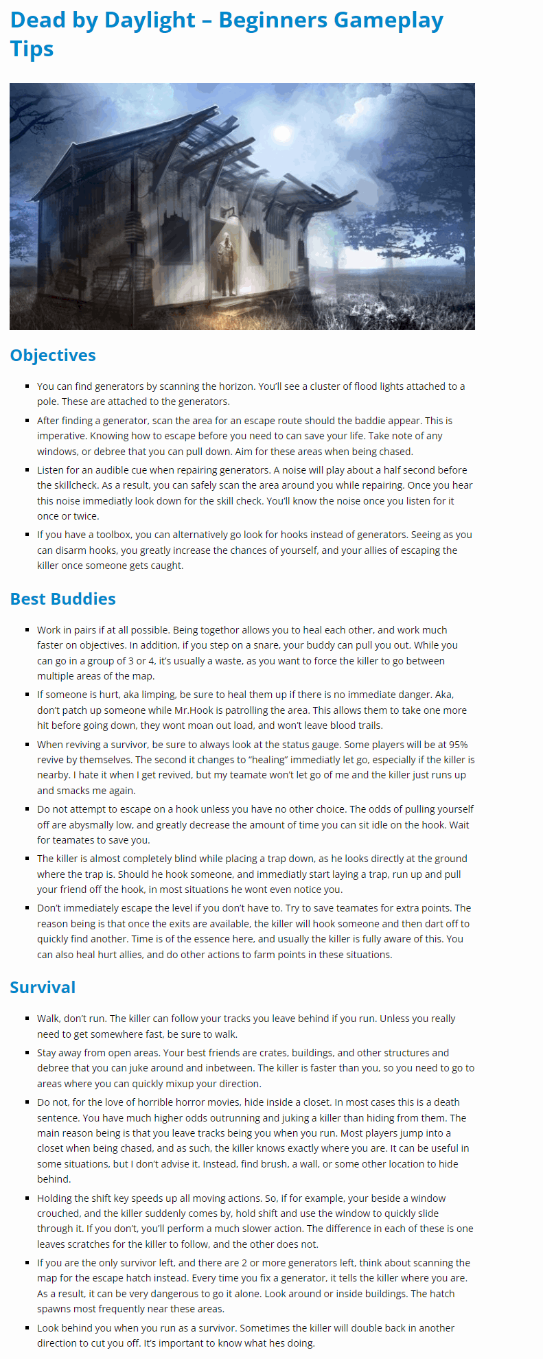 Beginners Gameplay Tips