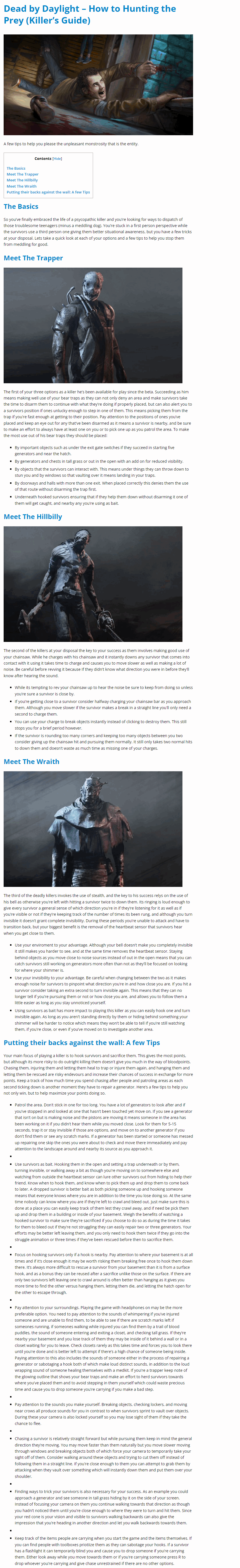 How to Hunting the Prey (Killer’s Guide)