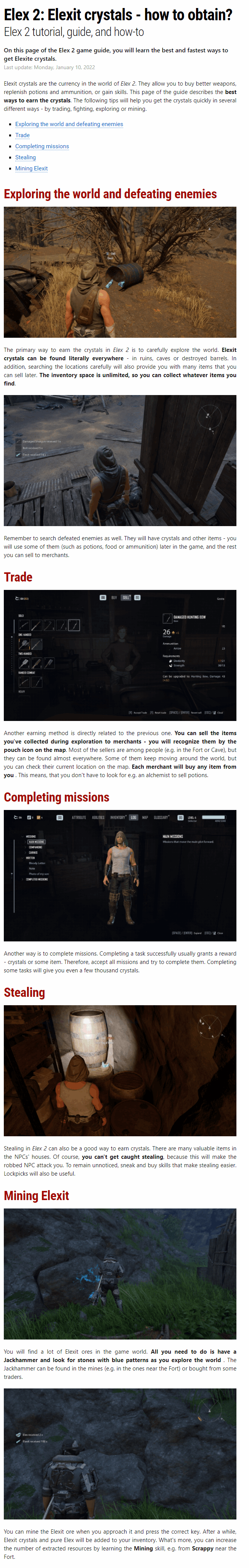 Elexit crystals - how to obtain?