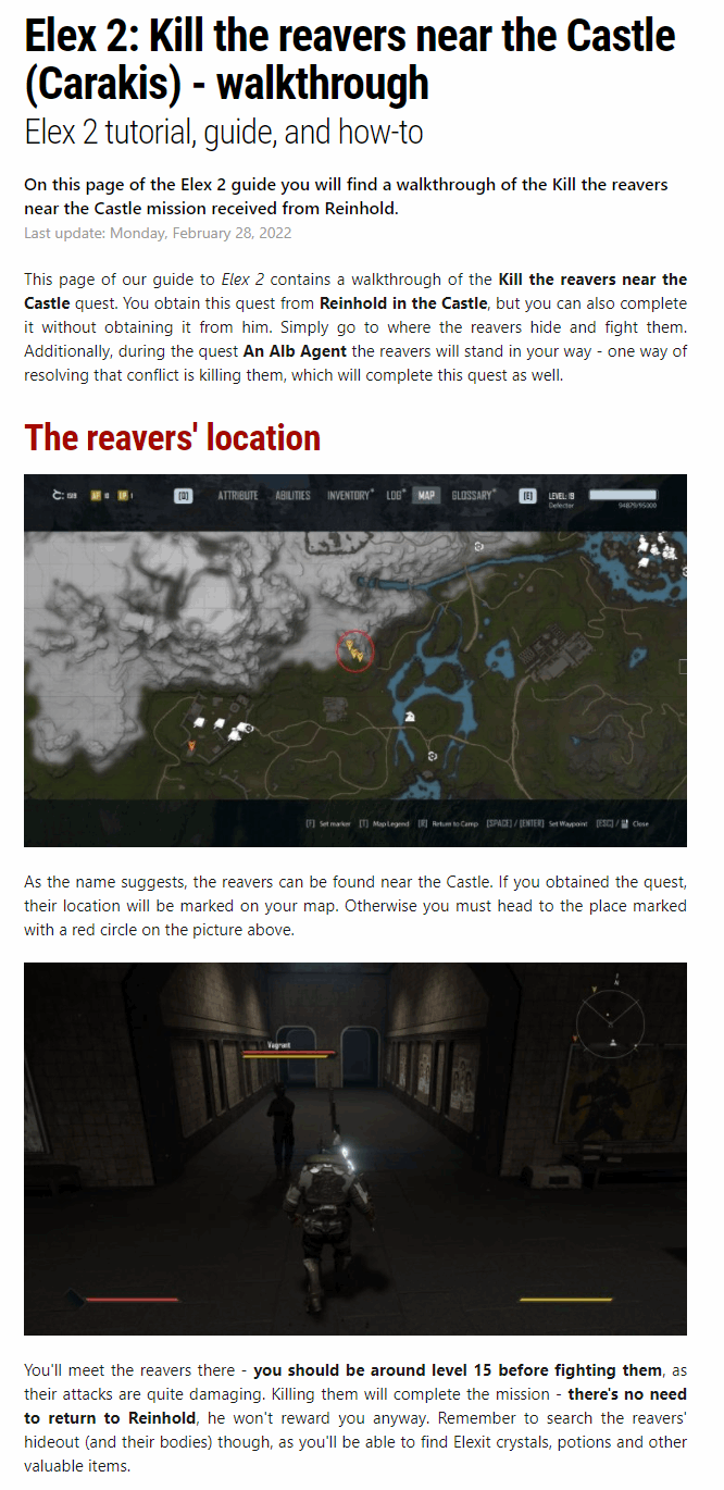 Kill the reavers near the Castle