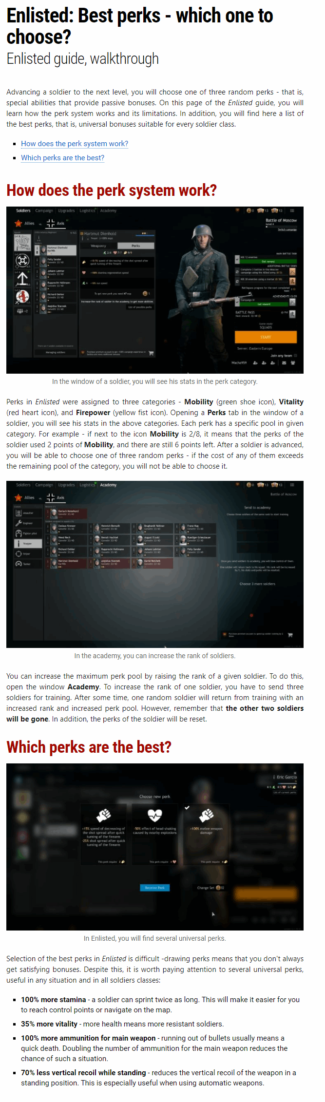Best perks - which one to choose?