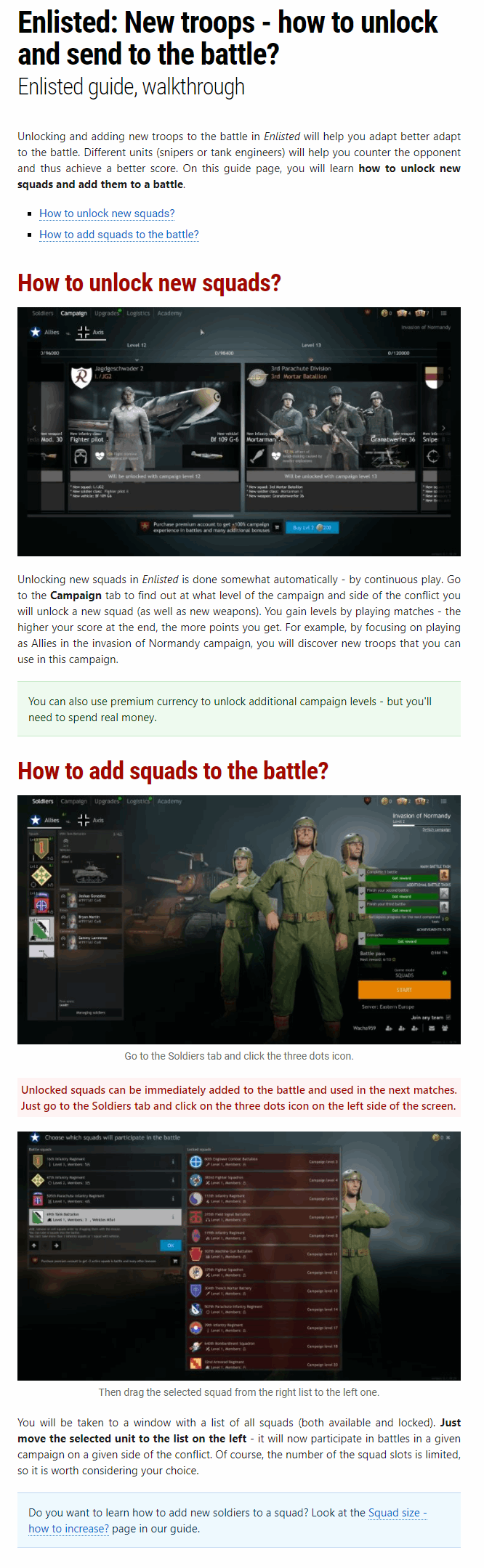 New troops - how to send to battle?