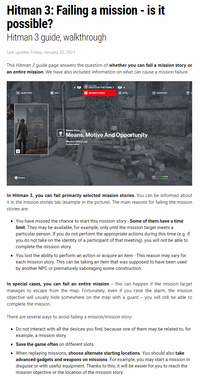 Failing a mission - is it possible?