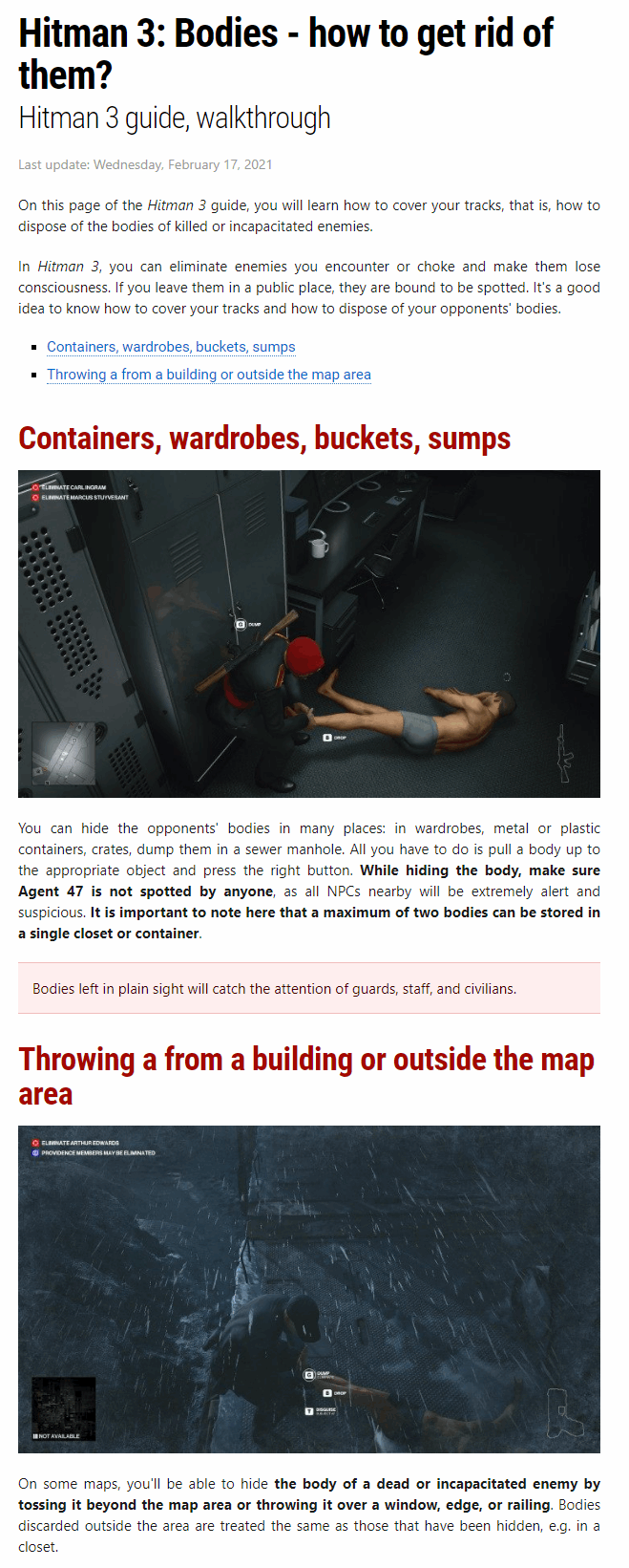 Bodies - how to get rid of them?