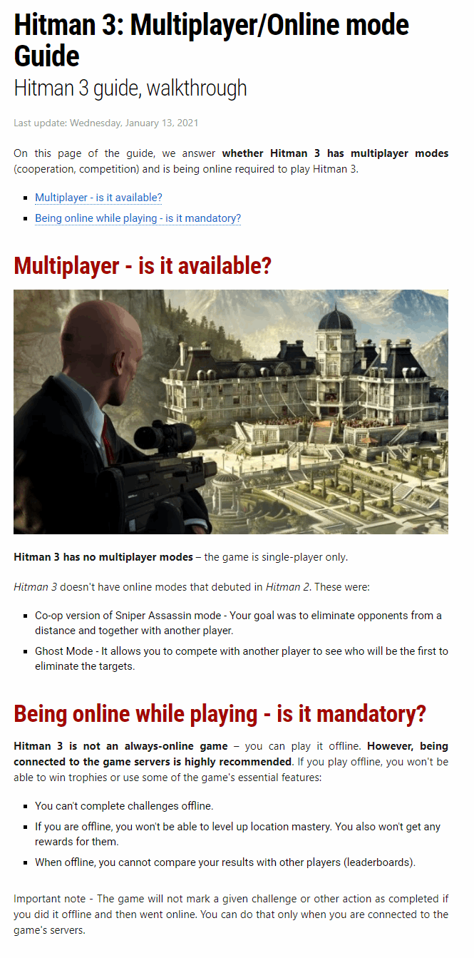 Multiplayer / Online mode