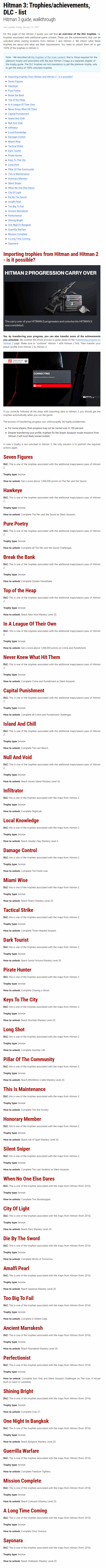 Trophies/Achievements - DLC