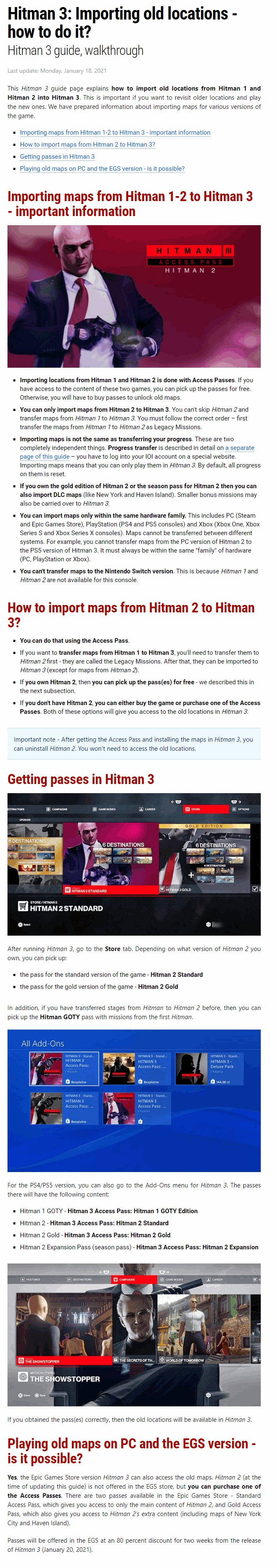Importing old locations into Hitman 3