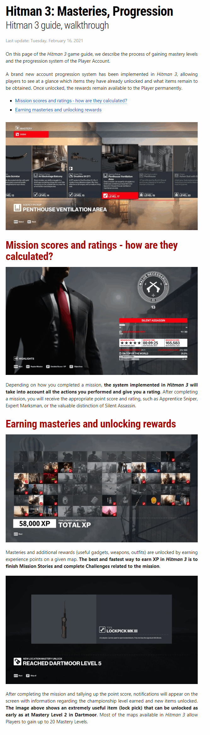 Masteries and Progression