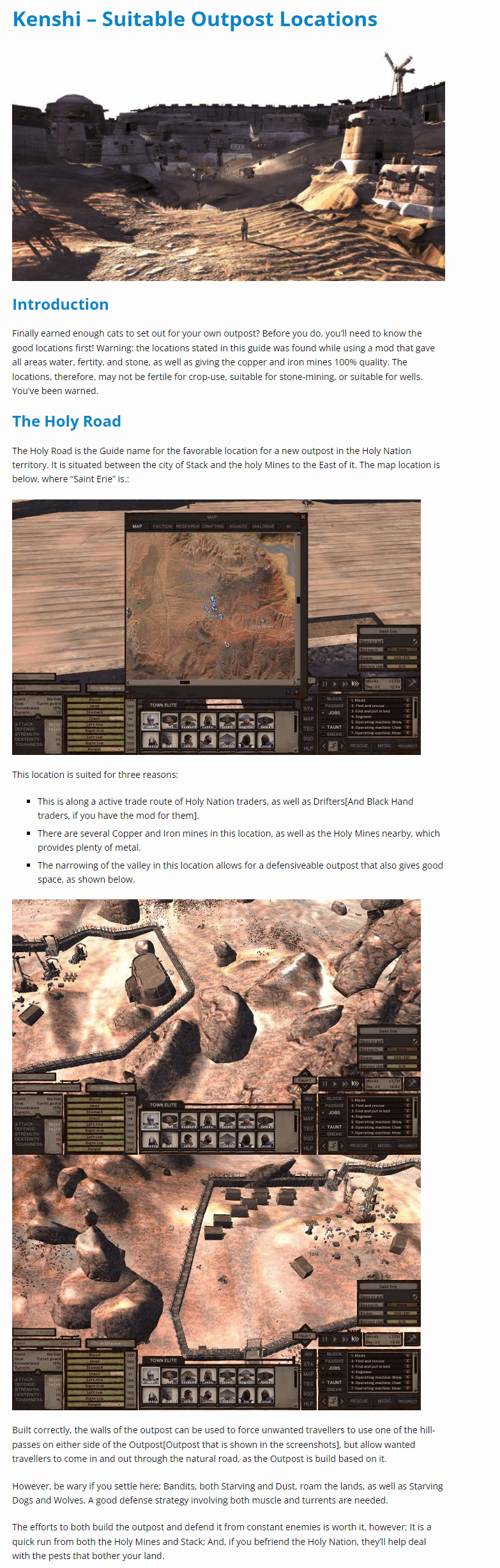 Suitable Outpost Locations