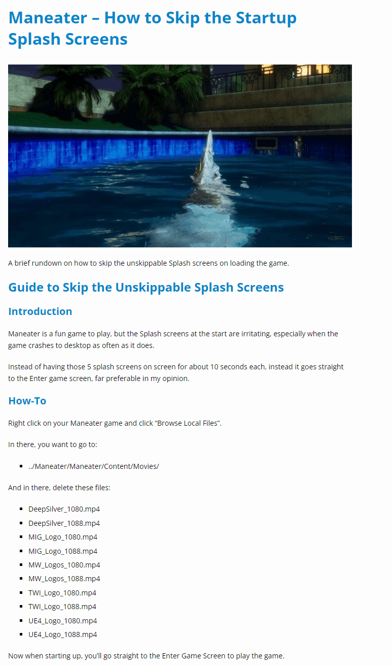 How to Skip the Startup Splash Screens
