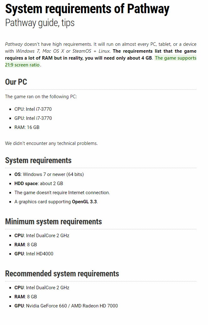 System requirements